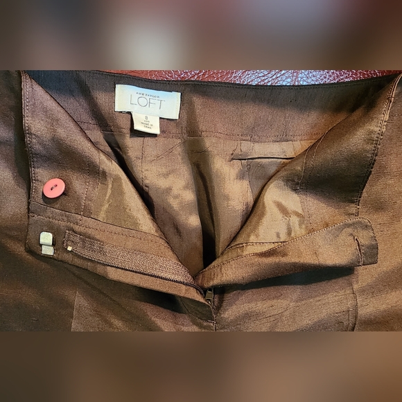 LOFT SIZE 8 SILK CROPPED DRESS PANT - Picture 6 of 11